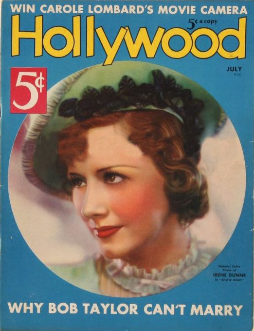 HOLLYWOOD magazine side cover July 1936