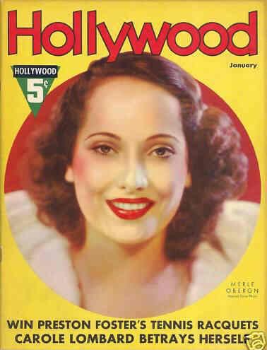 HOLLYWOOD magazine side cover  Vol 26 # 1 January 1937