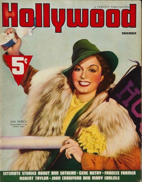 HOLLYWOOD magazine side cover  Vol 26 # 10 November 1937