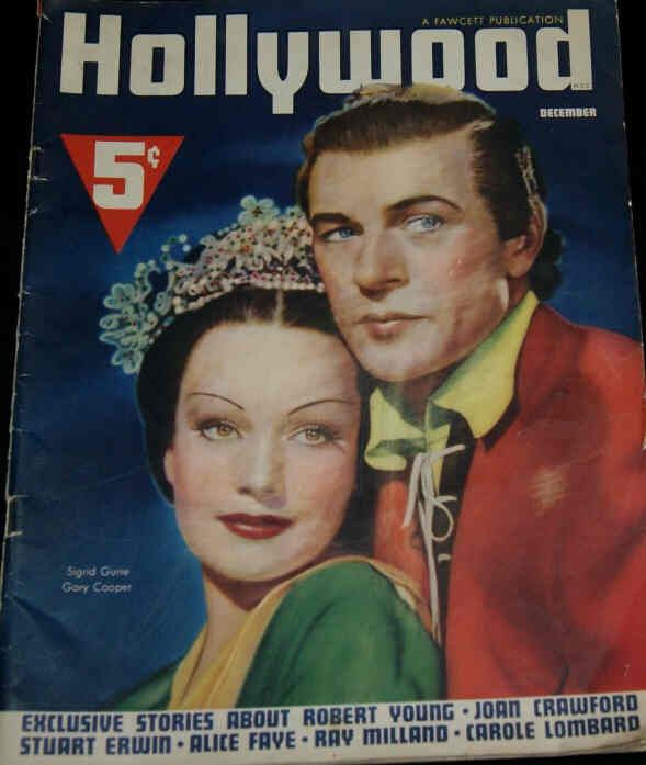 HOLLYWOOD magazine side cover  Vol 26 # 11 December 1937