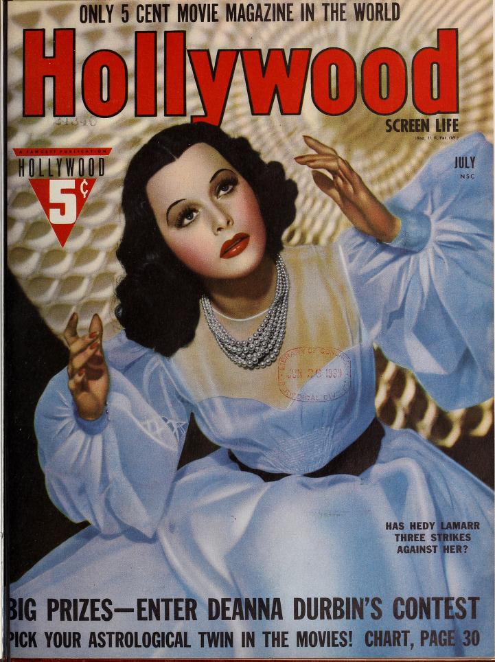 HOLLYWOOD magazine side cover July 1939