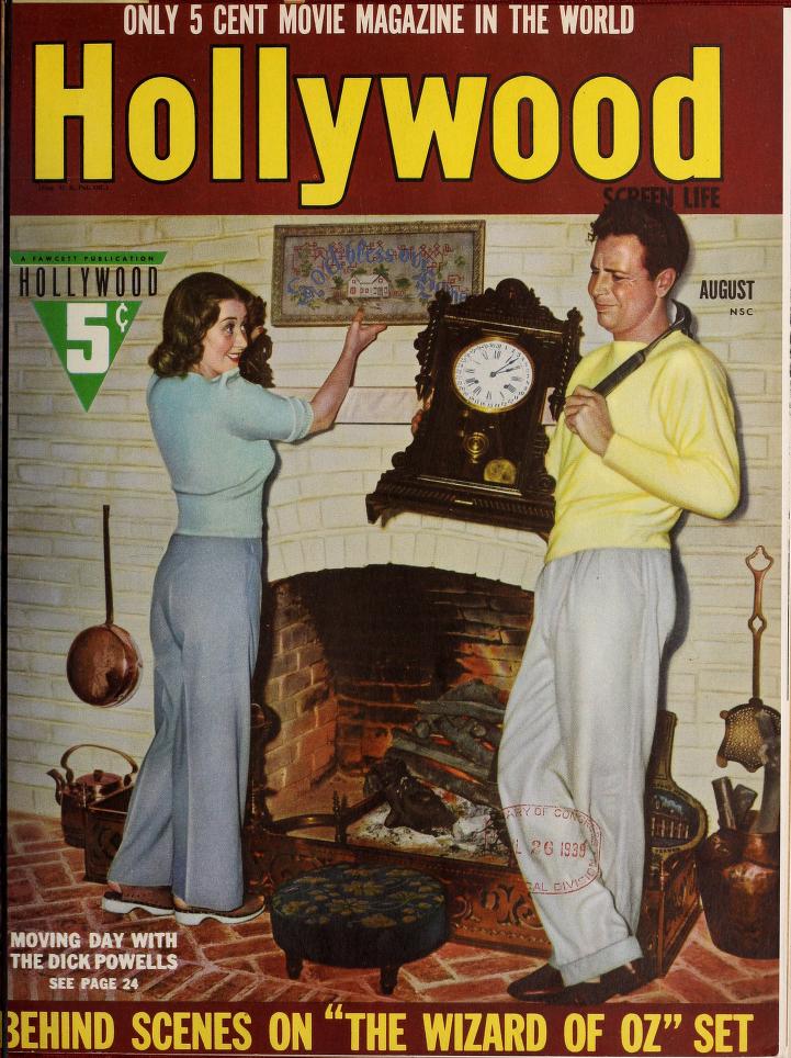 HOLLYWOOD magazine side cover August 1939