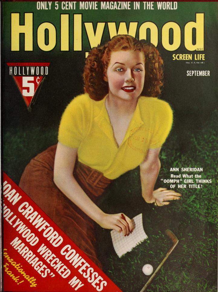 HOLLYWOOD magazine side cover September 1939