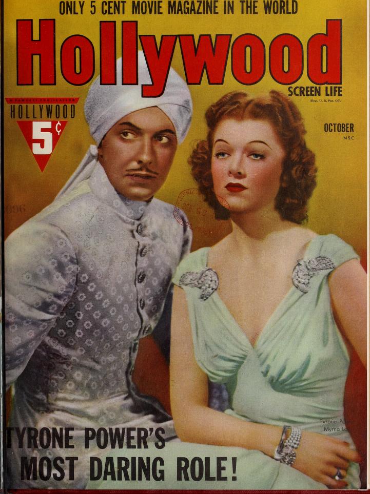 HOLLYWOOD magazine side cover October 1939