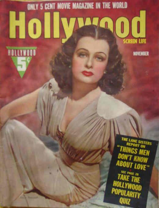 HOLLYWOOD magazine side cover November 1939
