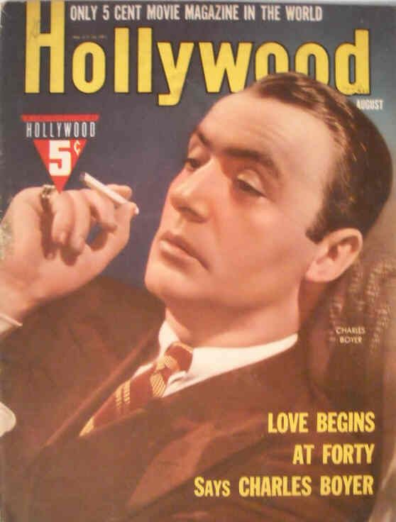HOLLYWOOD magazine side cover August 1940
