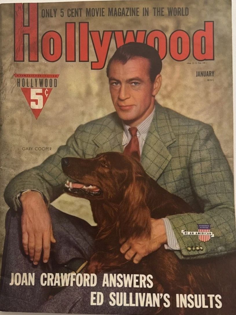 HOLLYWOOD magazine side cover January 1941