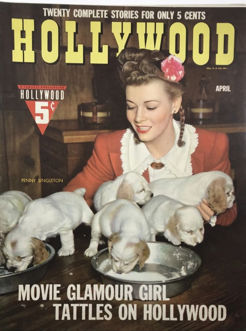HOLLYWOOD magazine side cover April 1942