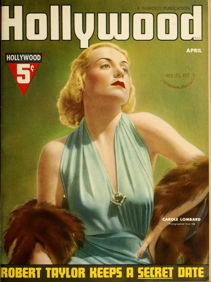 HOLLYWOOD magazine side cover April 1937