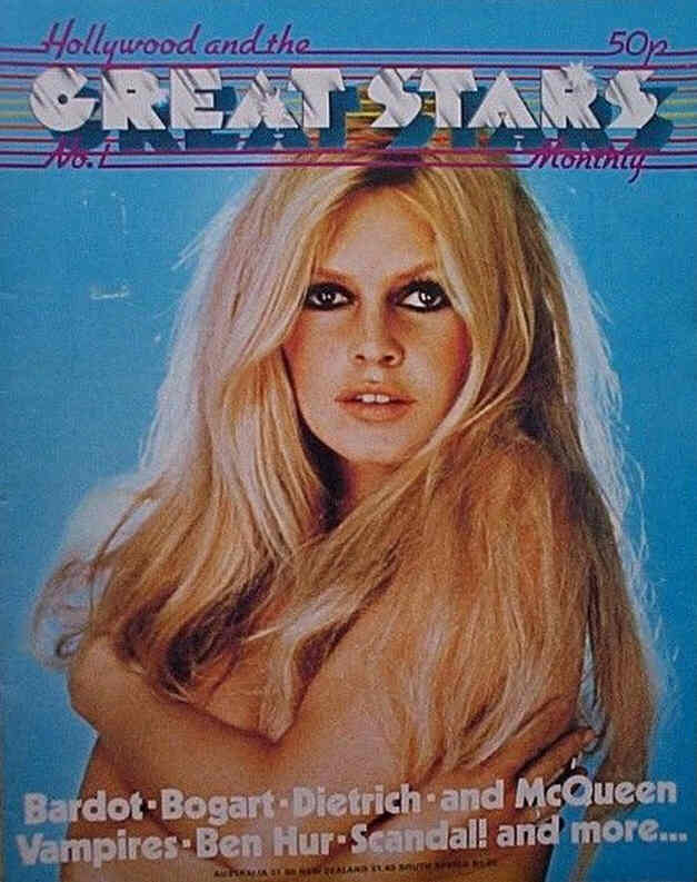 HOLLYWOOD AND THE GREAT STARS magazine side cover Issue 1  1975