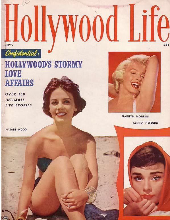 HOLLYWOOD LIFE (50s) magazine side cover September 1957