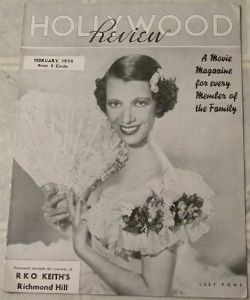 HOLLYWOOD REVIEW magazine side cover February 1936