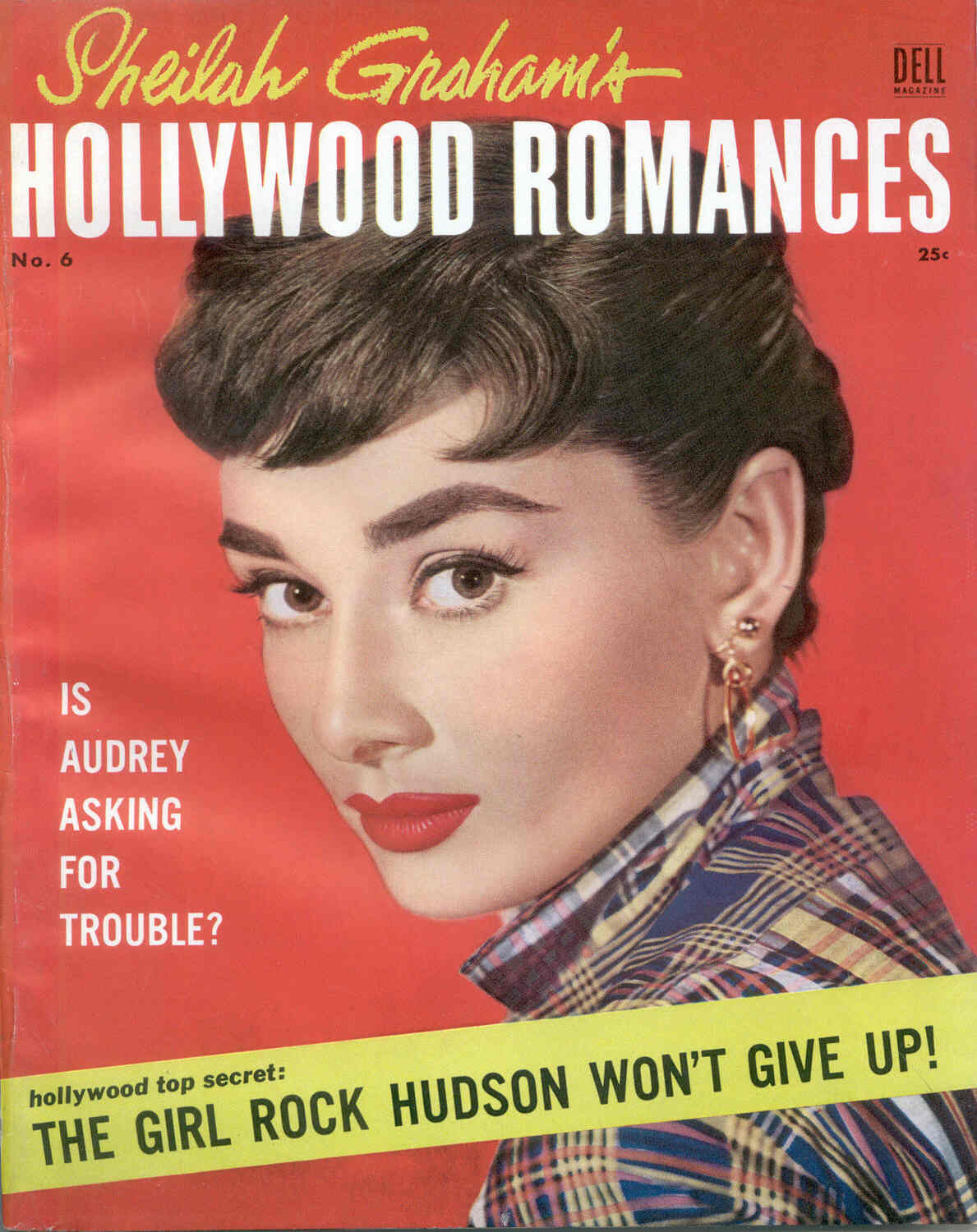 SHEILAH GRAHAMS HOLLYWOOD ROMANCES magazine side cover Issue 6  1954