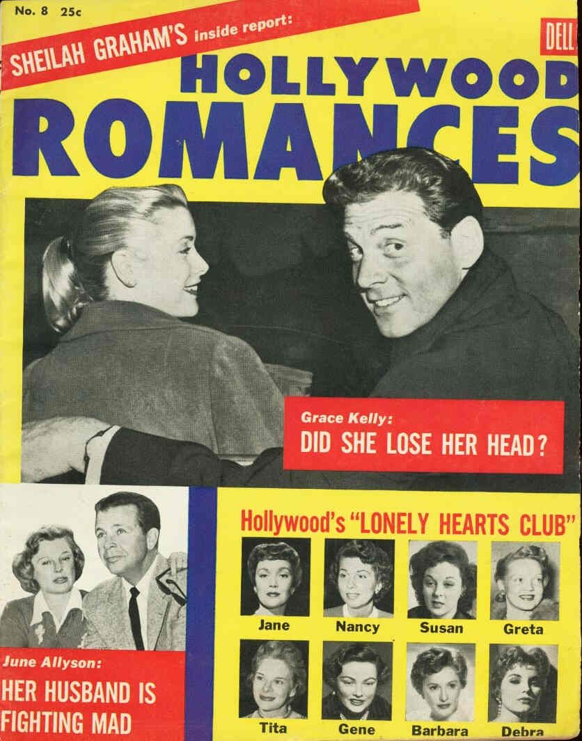 SHEILAH GRAHAMS HOLLYWOOD ROMANCES magazine side cover Issue 8  1955