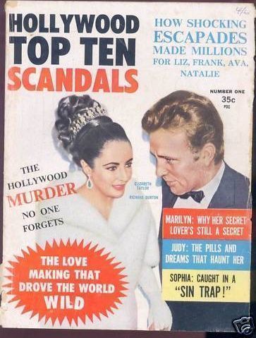 HOLLYWOOD TOP TEN SCANDALS magazine side cover Issue 1  Vol 1 # 1  1963