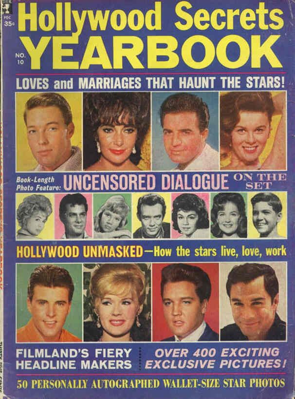 HOLLYWOOD SECRETS YEARBOOK magazine side cover Issue 10  1963
