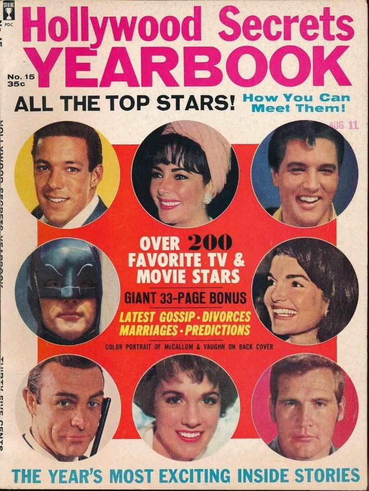 HOLLYWOOD SECRETS YEARBOOK magazine side cover Issue 15  1966