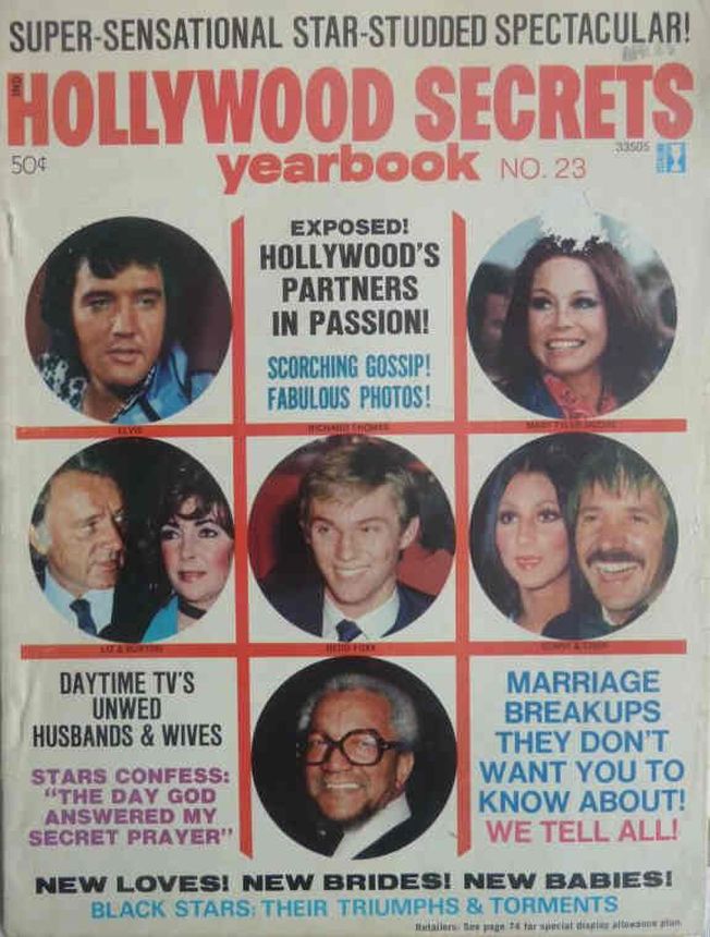 HOLLYWOOD SECRETS YEARBOOK magazine side cover Issue 23  1974