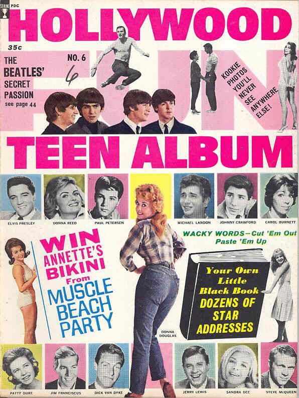 HOLLYWOOD TEEN ALBUM magazine side cover Issue 6  1964