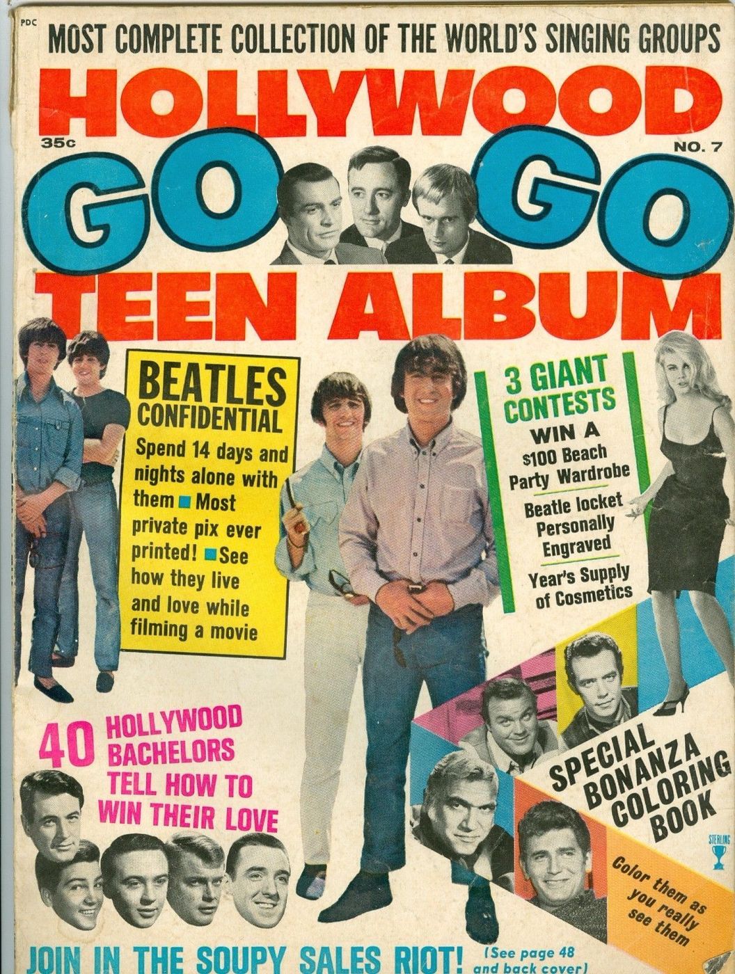 HOLLYWOOD TEEN ALBUM magazine side cover Issue 7  1964