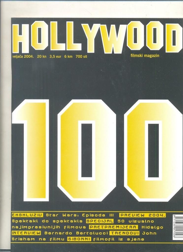 HOLLYWOOD (Cro) magazine side cover Issue 100 February 2004
