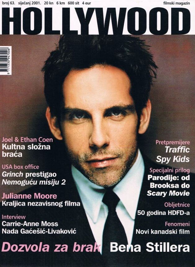 HOLLYWOOD (Cro) magazine side cover Issue 63 January 2001