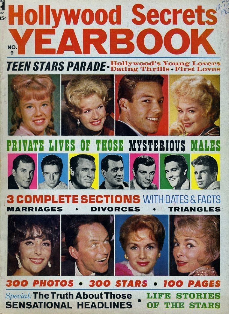 HOLLYWOOD SECRETS YEARBOOK magazine side cover Issue 9   1962