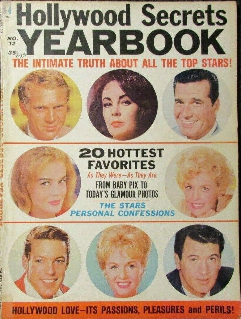 HOLLYWOOD SECRETS YEARBOOK magazine side cover Issue 12   1963
