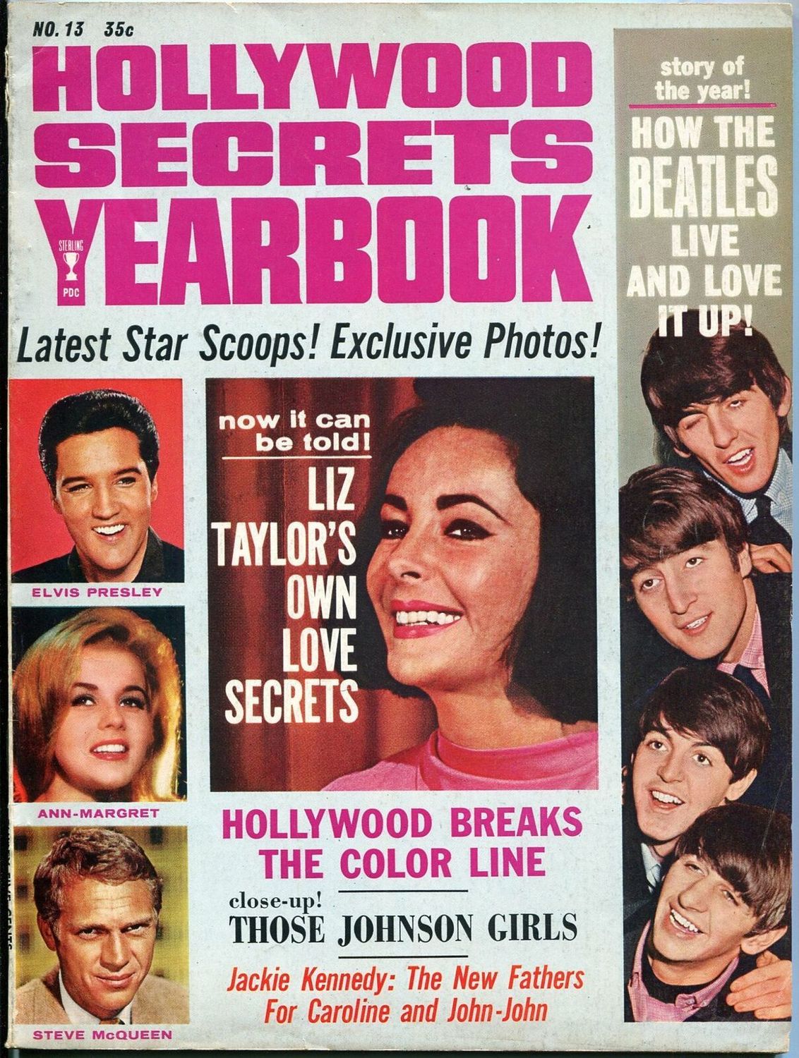 HOLLYWOOD SECRETS YEARBOOK magazine side cover Issue 13   1964