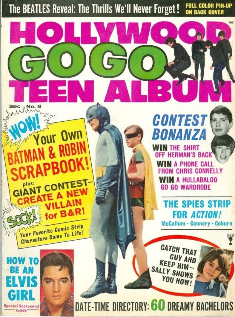 HOLLYWOOD TEEN ALBUM magazine side cover Issue 8   1966
