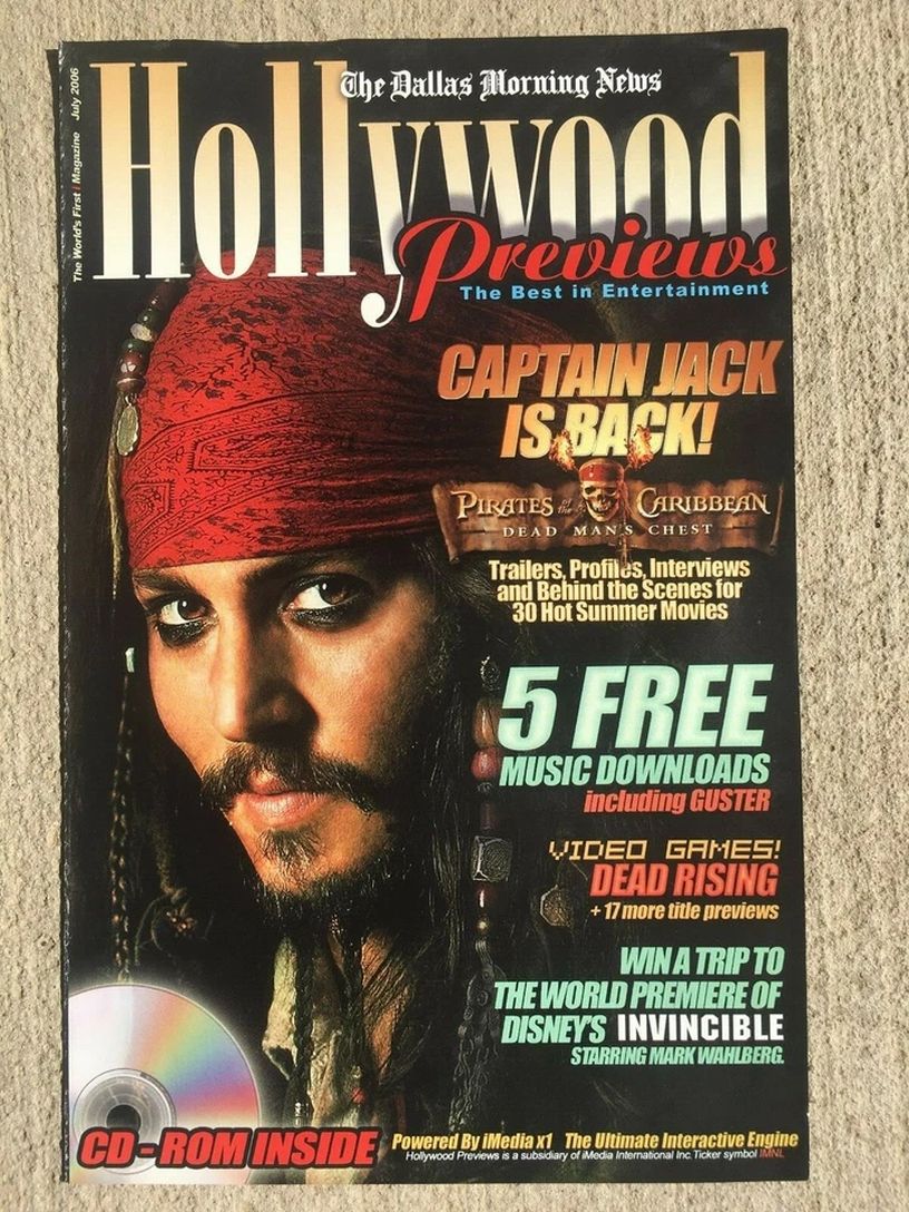 HOLLYWOOD PREVIEWS magazine side cover  July 2006