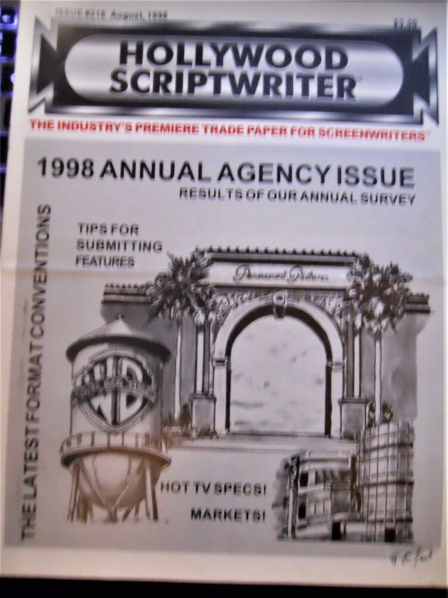 HOLLYWOOD SCRIPTWRITER magazine side cover Issue 218  August 1998