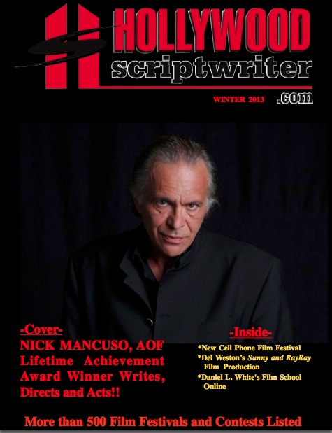 HOLLYWOOD SCRIPTWRITER magazine side cover Winter 2013