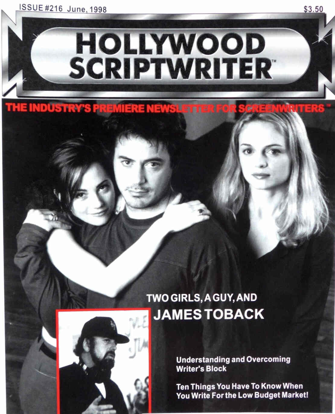 HOLLYWOOD SCRIPTWRITER magazine side cover Issue 216 June 1998