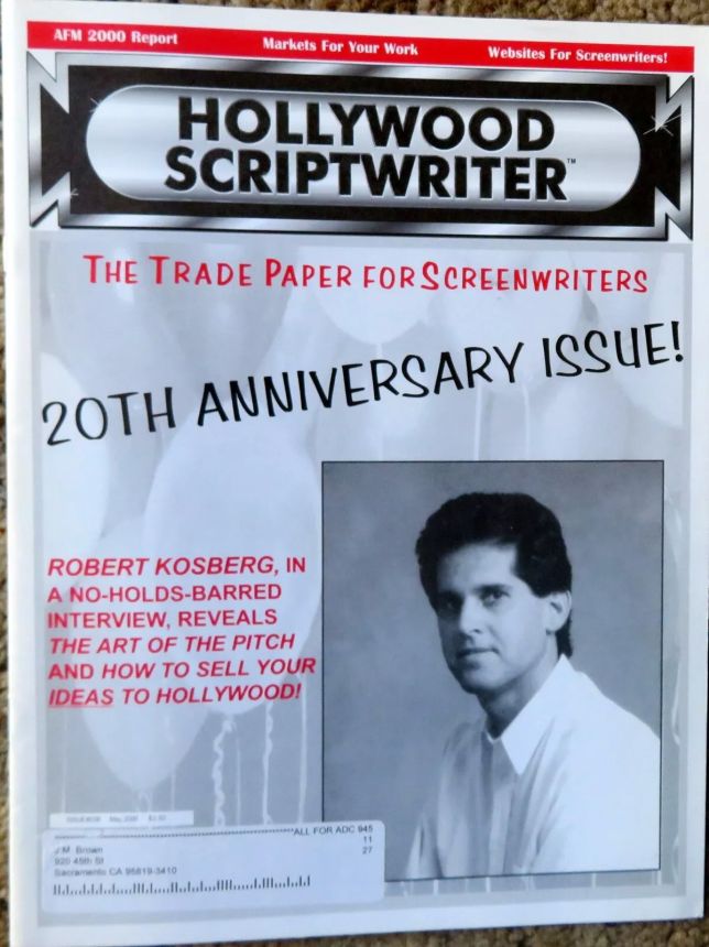 HOLLYWOOD SCRIPTWRITER magazine side cover Issue 238  May 2000