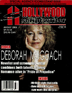 HOLLYWOOD SCRIPTWRITER magazine side cover  August 2005