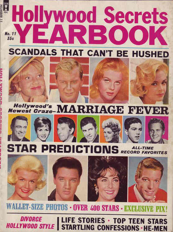 HOLLYWOOD SECRETS YEARBOOK magazine side cover Issue 11  1963