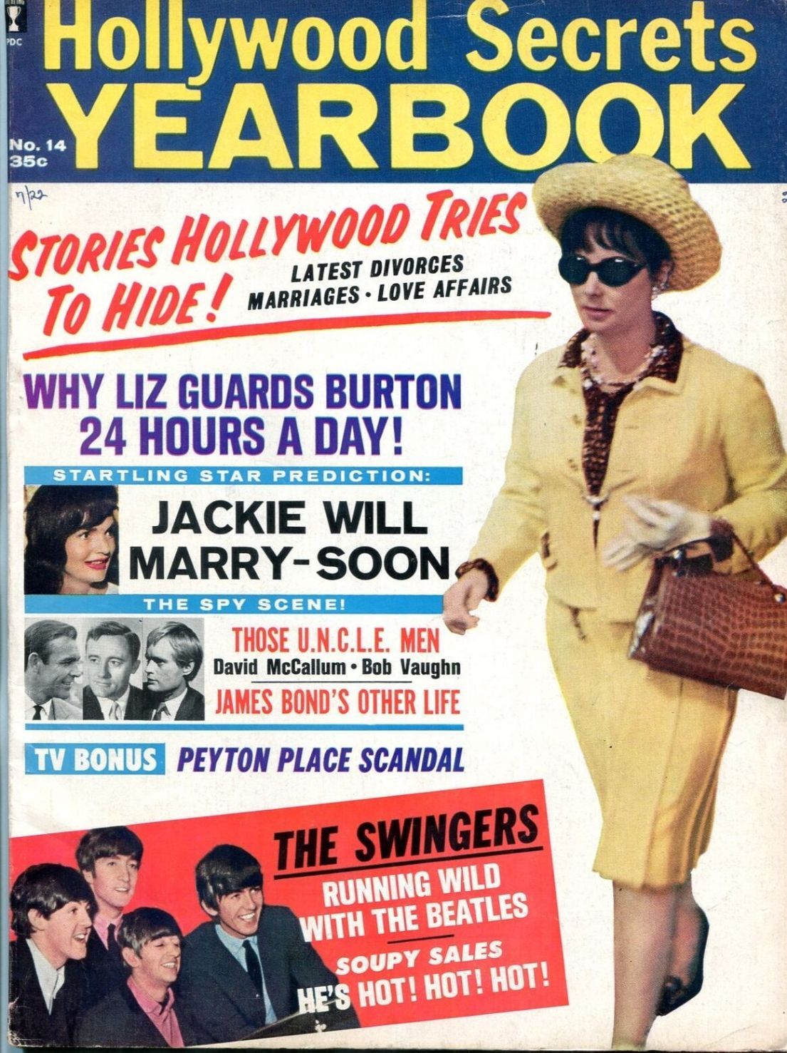 HOLLYWOOD SECRETS YEARBOOK magazine side cover Issue 14  1965