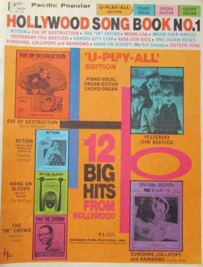 HOLLYWOOD SONG BOOK magazine side cover Issue 1   1965