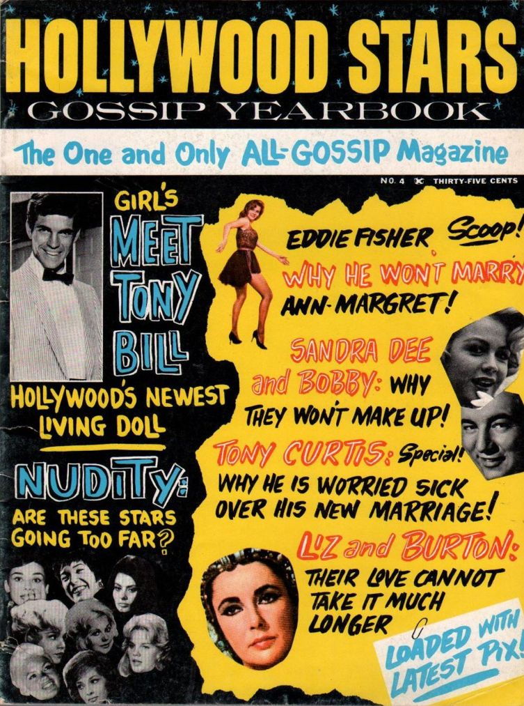 HOLLYWOOD STARS GOSSIP YEARBOOK magazine side cover Issue 4 Summer 1963