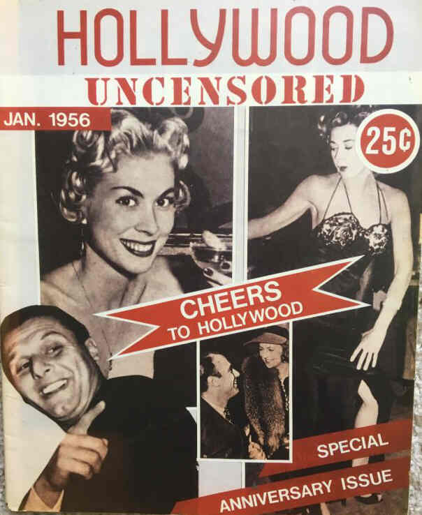 HOLLYWOOD UNCENSORED magazine side cover  January 1956
