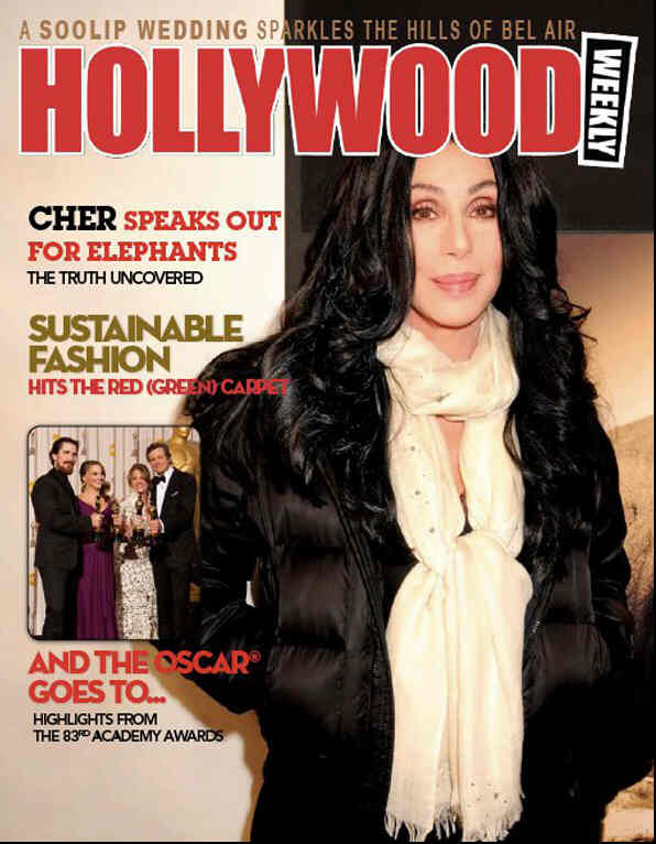 HOLLYWOOD WEEKLY magazine side cover March 2011