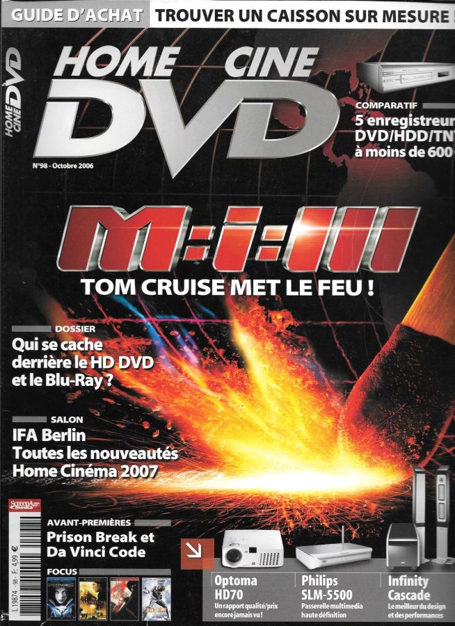 HOME CINE DVD magazine side cover Issue 98  October 2006