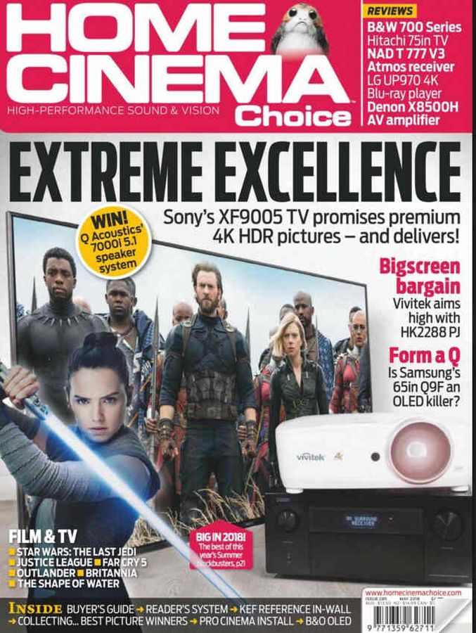 HOME CINEMA CHOICE magazine side cover Issue 285  May 2018