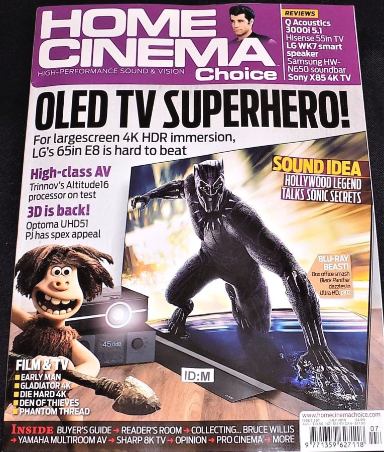 HOME CINEMA CHOICE magazine side cover Issue 287  July 2018