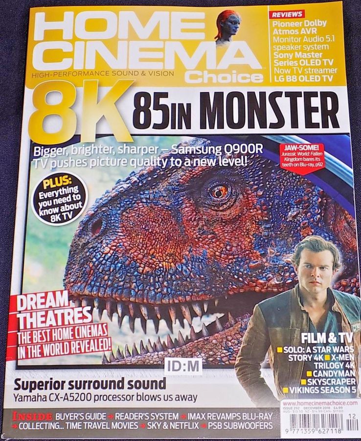 HOME CINEMA CHOICE magazine side cover Issue 292  December 2018