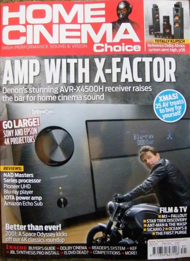 HOME CINEMA CHOICE magazine side cover Issue 293  December 2018
