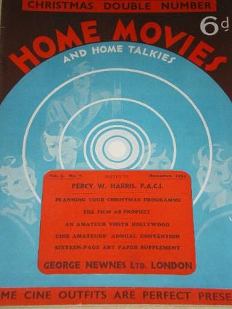 HOME MOVIES AND HOME TALKIES magazine side cover December 1934