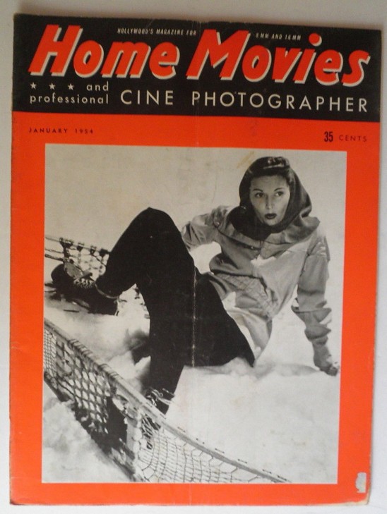 HOME MOVIES magazine side cover January 1954
