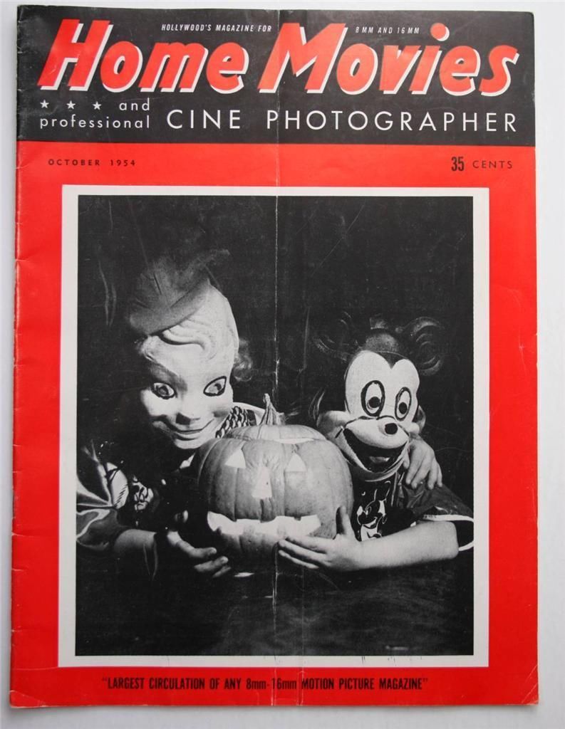 HOME MOVIES magazine side cover October 1954